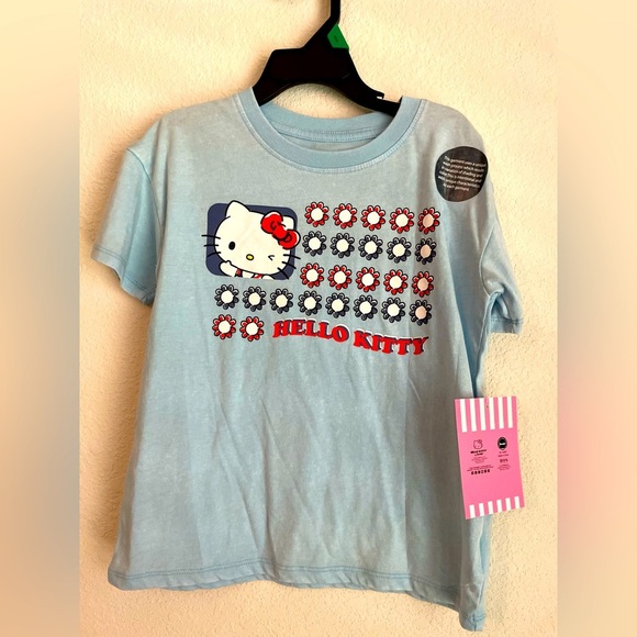 Hello Kitty Girls Light Blue Short Sleeve Tee size 5T-NWT - Picture 1 of 4